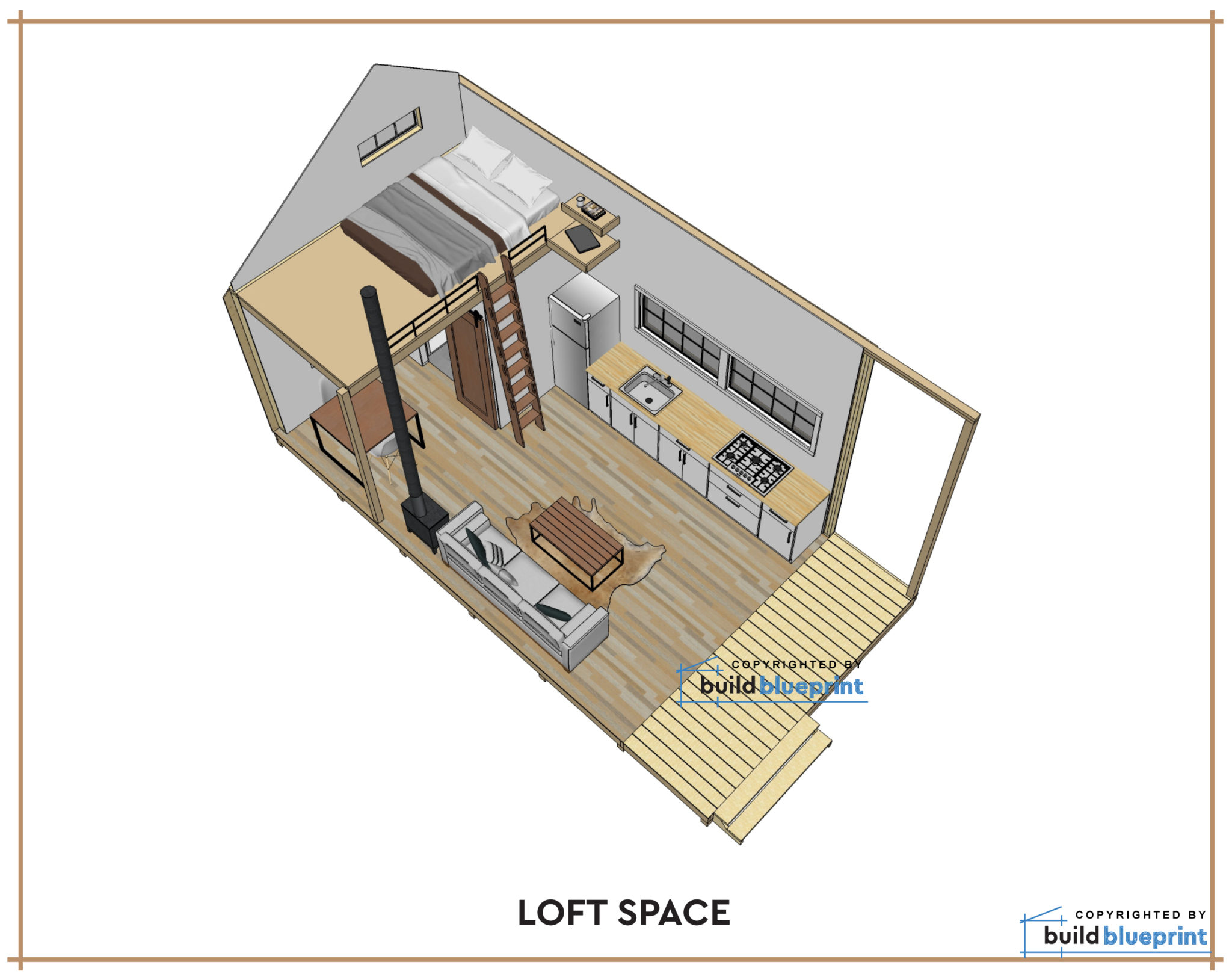 X Saltbox Tiny Cabin Diy Plans Build Blueprint