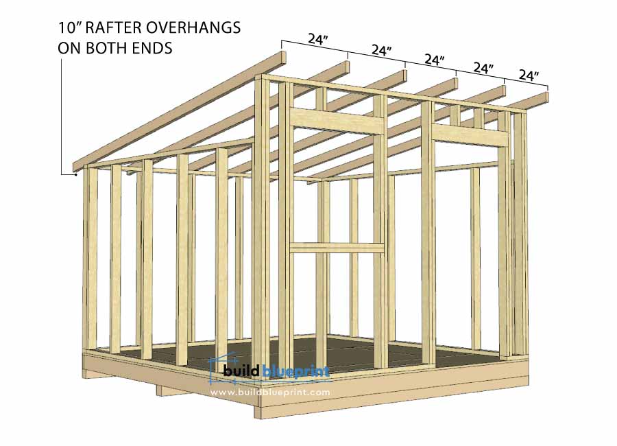 shed roof rafter spacing