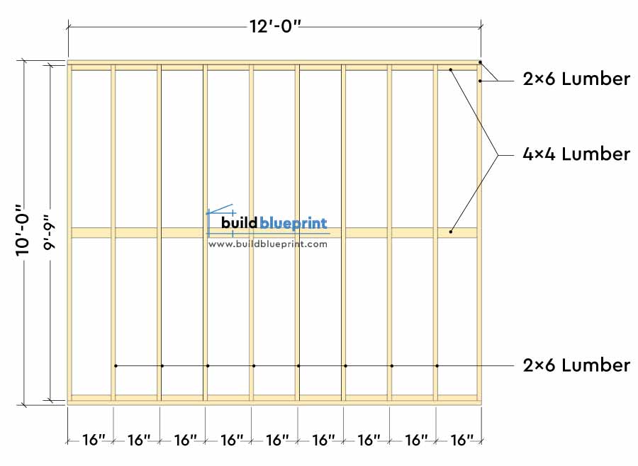 12x10 Shed Foundation plan