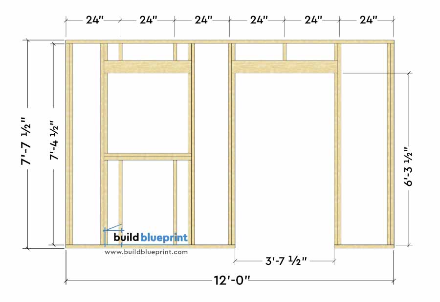 shed front wall frame elevation