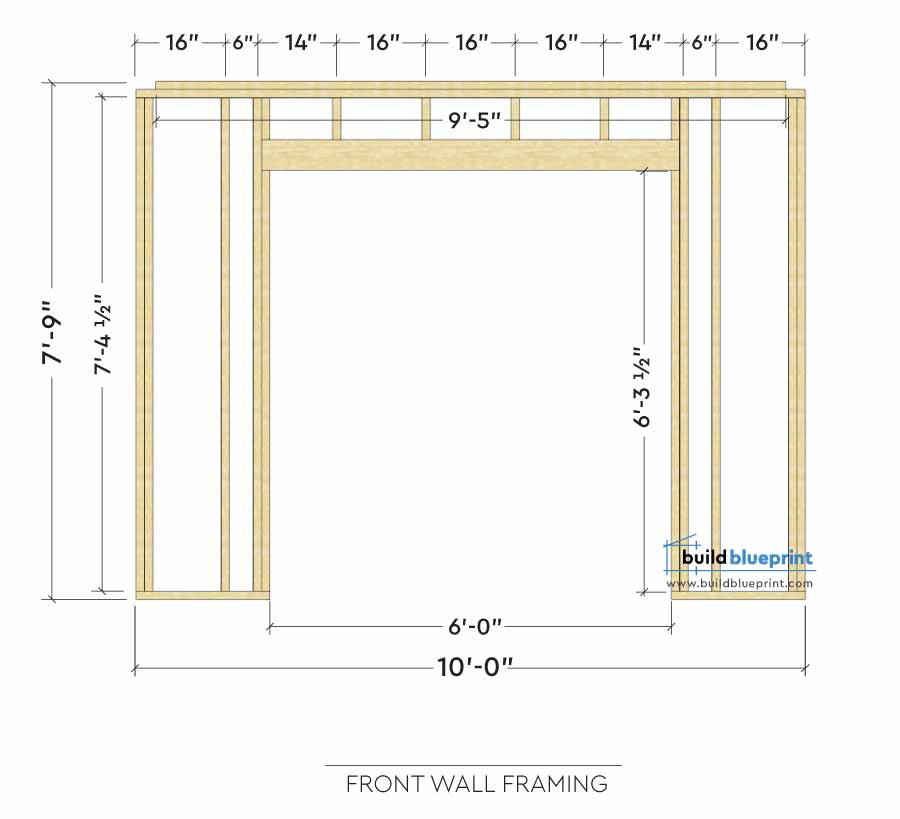 shed front wall frame elevation