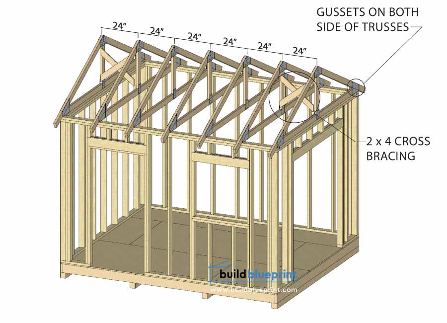 shed roof truss 3d