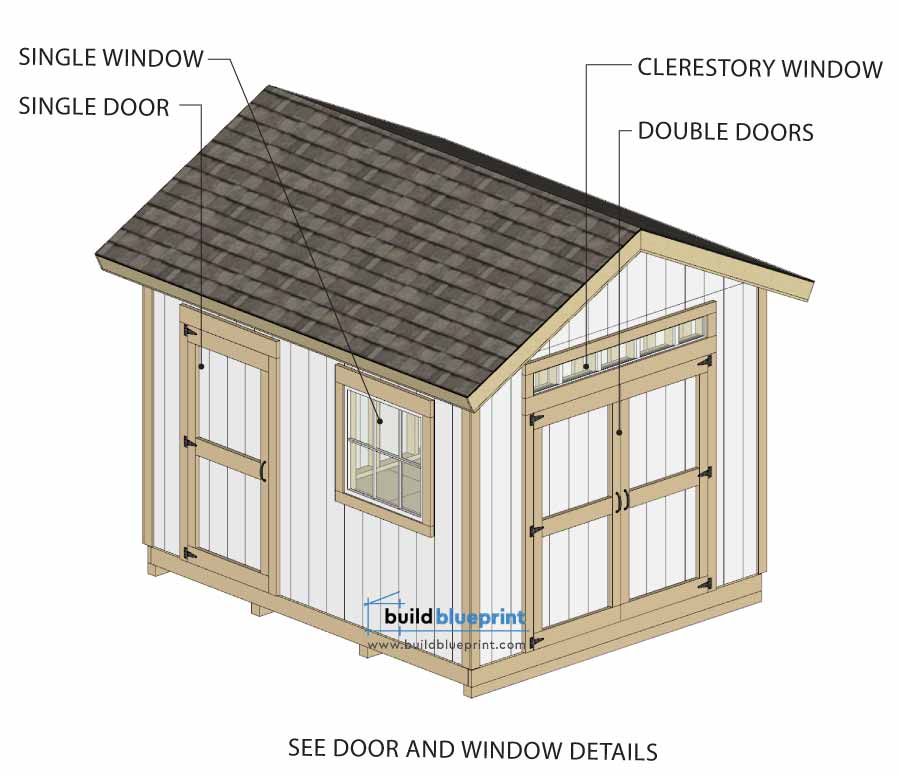 12x10 shed door and window plans