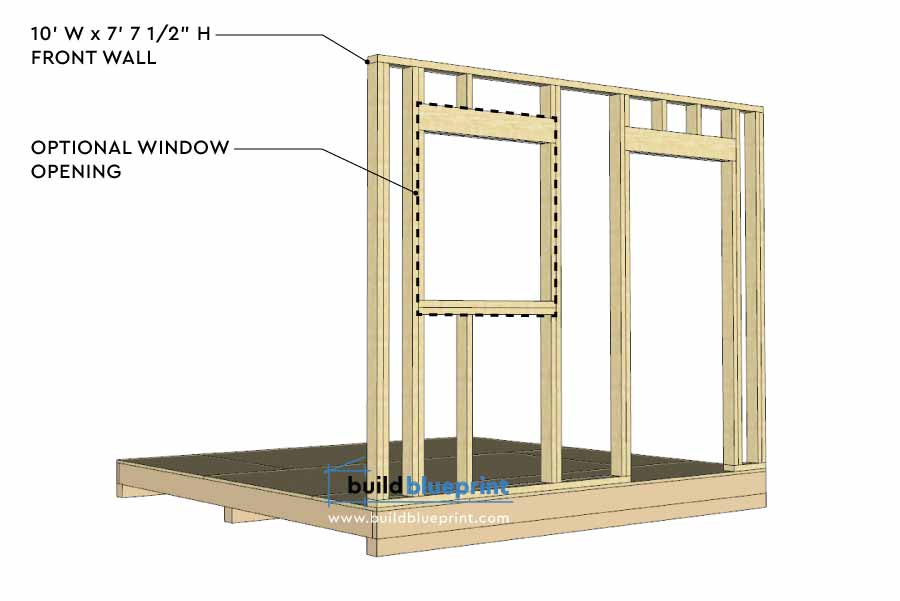 lean shed wall framing 3d
