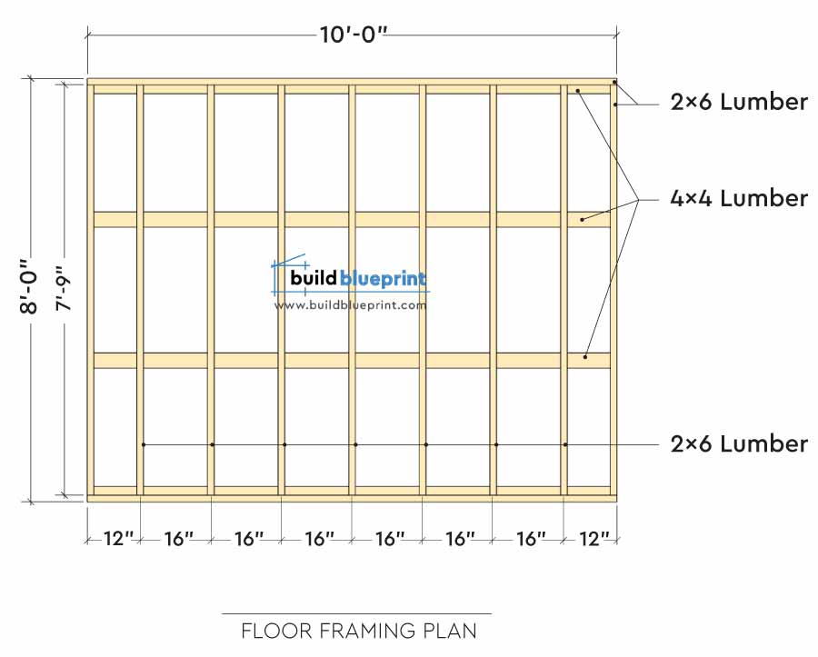 8x10 garden shed floor plan