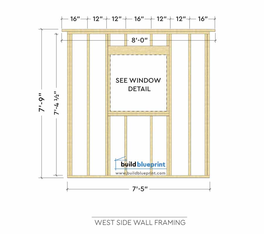 8x10 west wall frame elevation