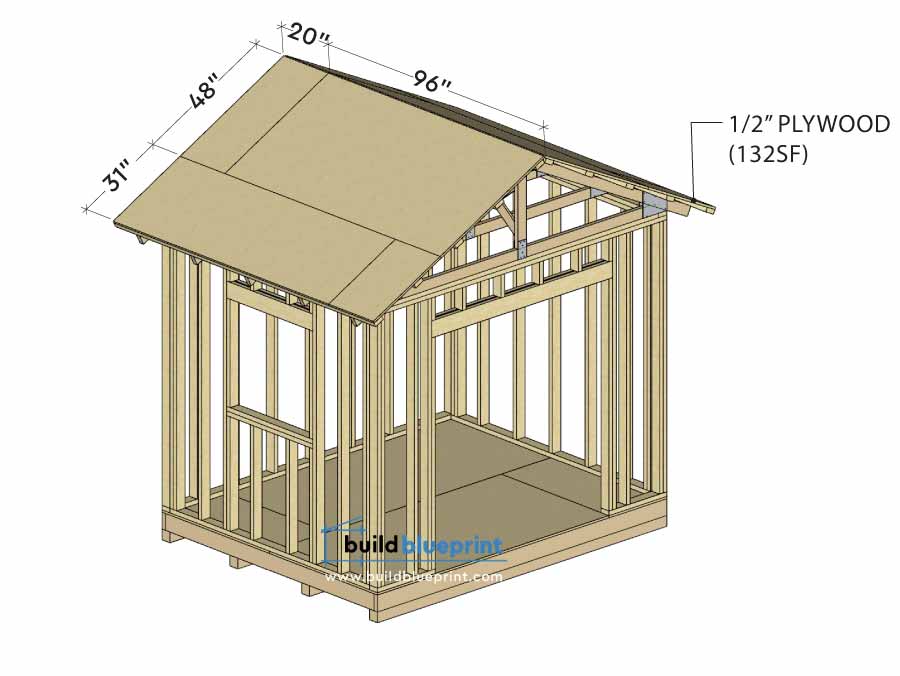 8x10 gable roof panel layout