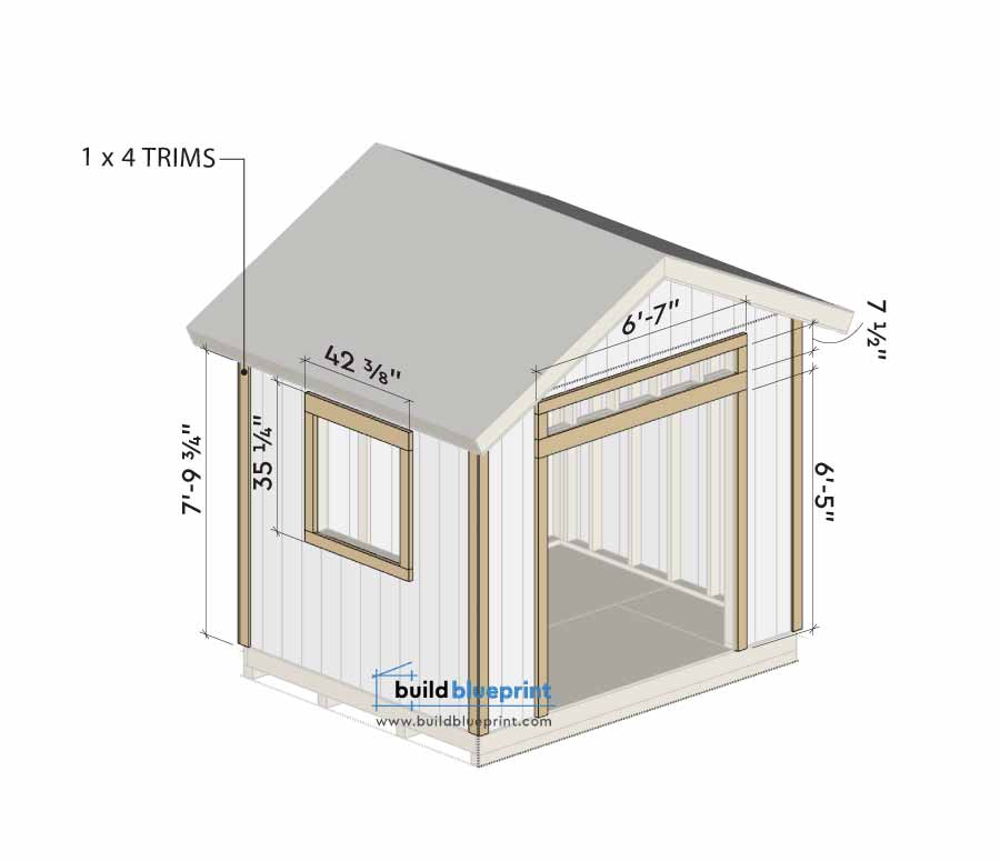 8x10 garden shed door and window trims