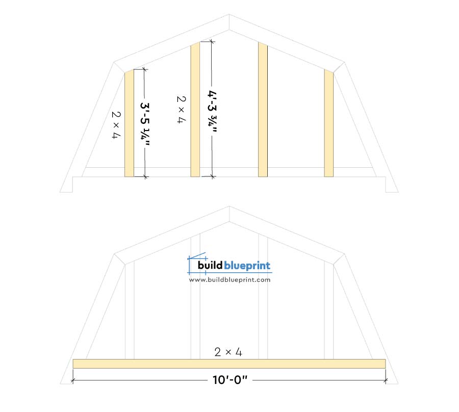 gambrel roof truss member dimensions