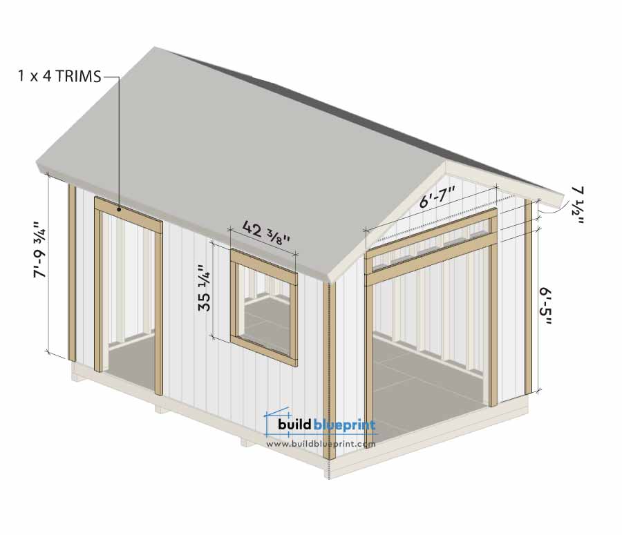 14x10 garden shed trim dimensions
