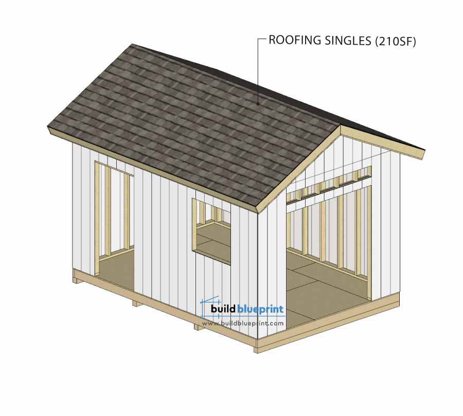 14x10 Garden Shed roofing plan