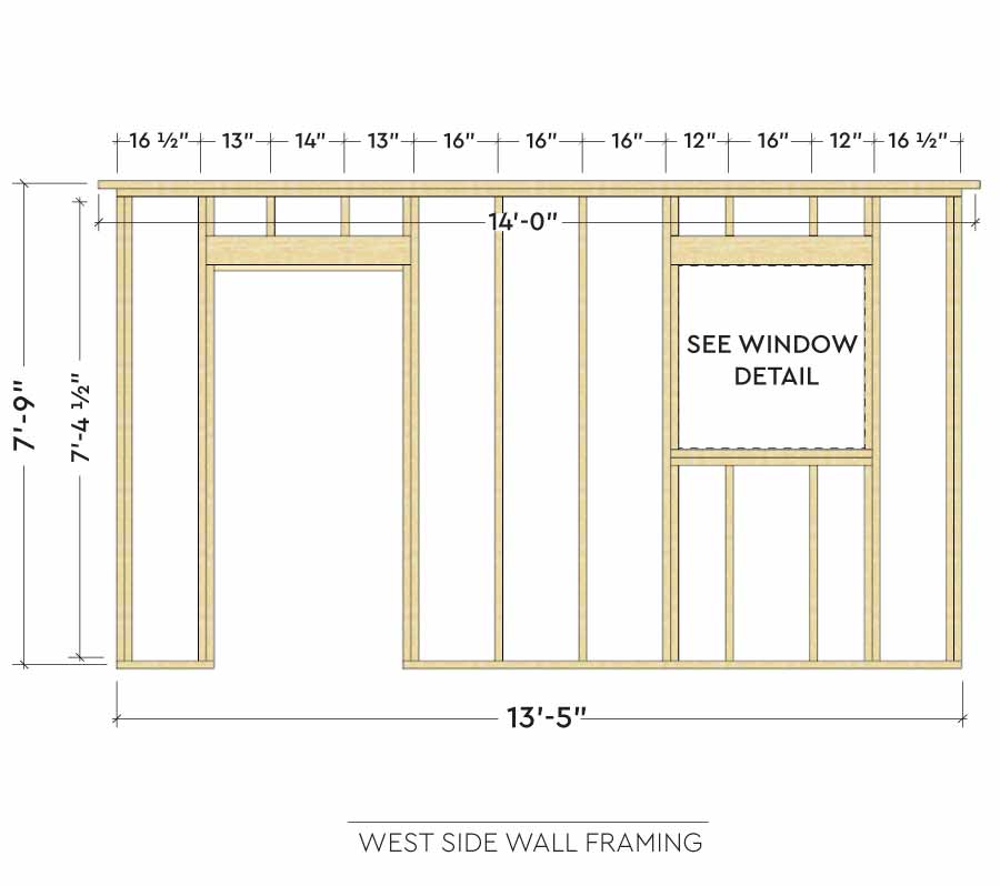 14x10 west wall elevation plan