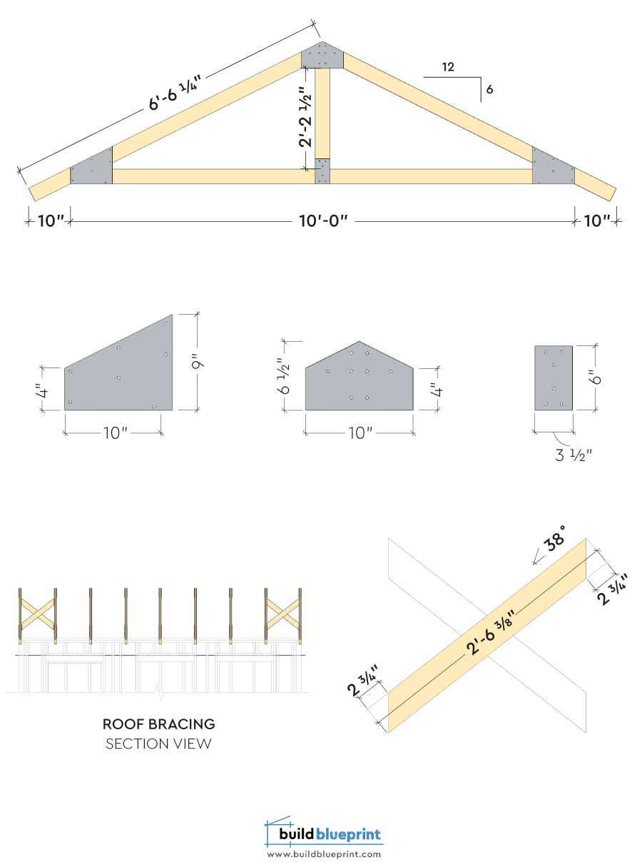 16x10 roof truss details