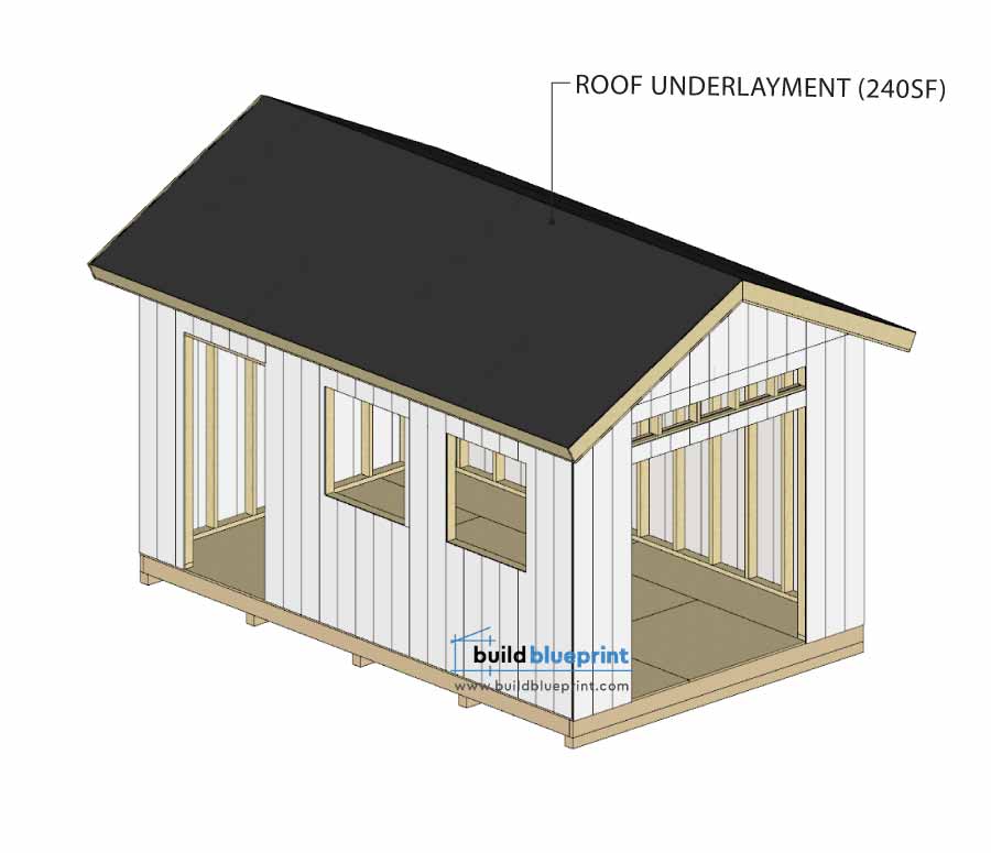 16x10 Garden Shed roof diagram