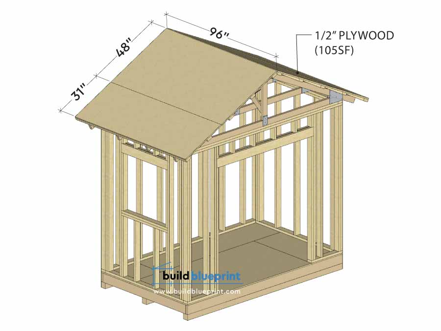 6x10 Garden Shed roof panel plan