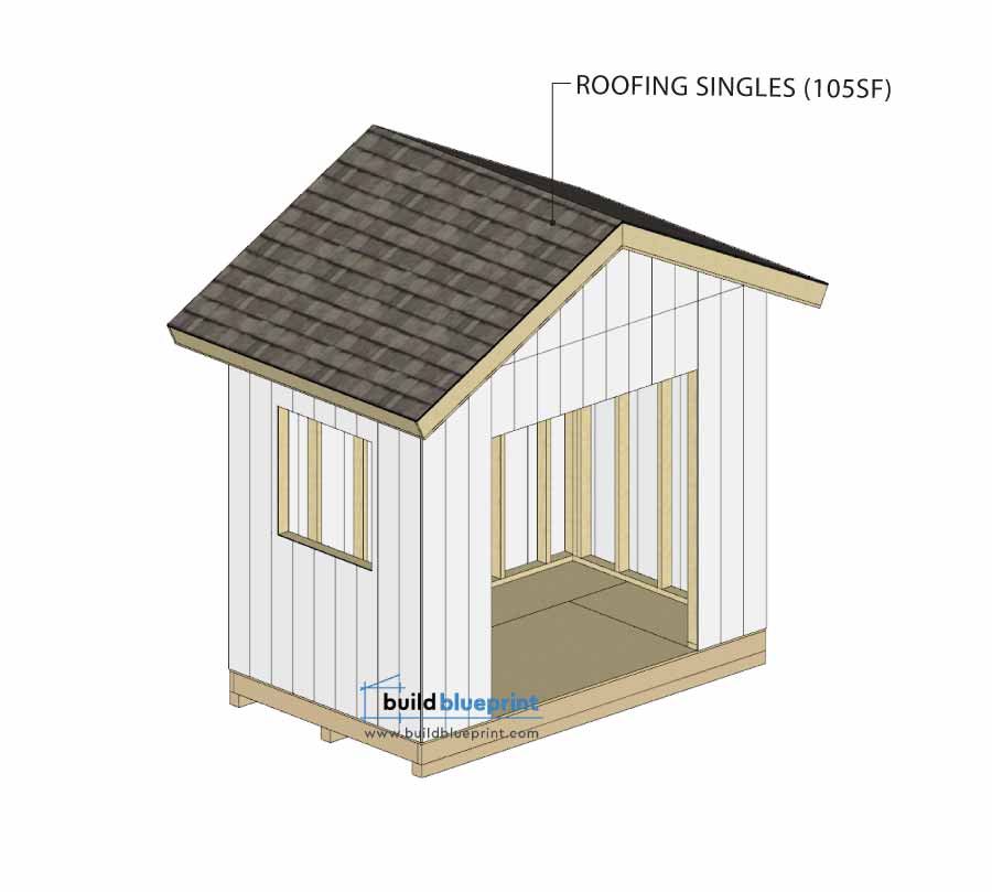 6x10 Garden Shed roof shingle