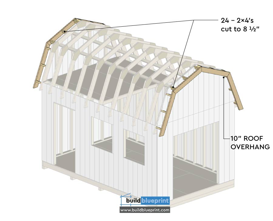 16x10 Barn Shed Plans Roof Overhang