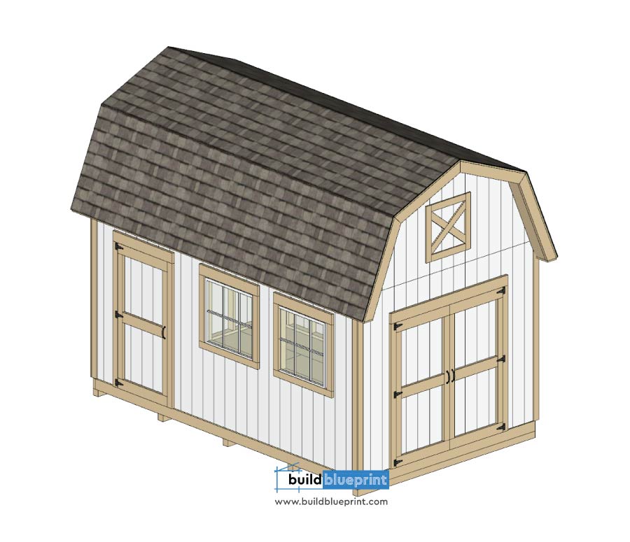 16x10 Barn Shed door and window plans