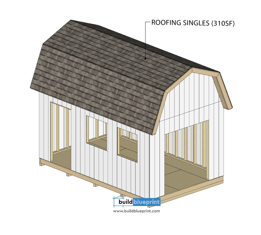 16x10 Barn Shed Roof Shingle Layout