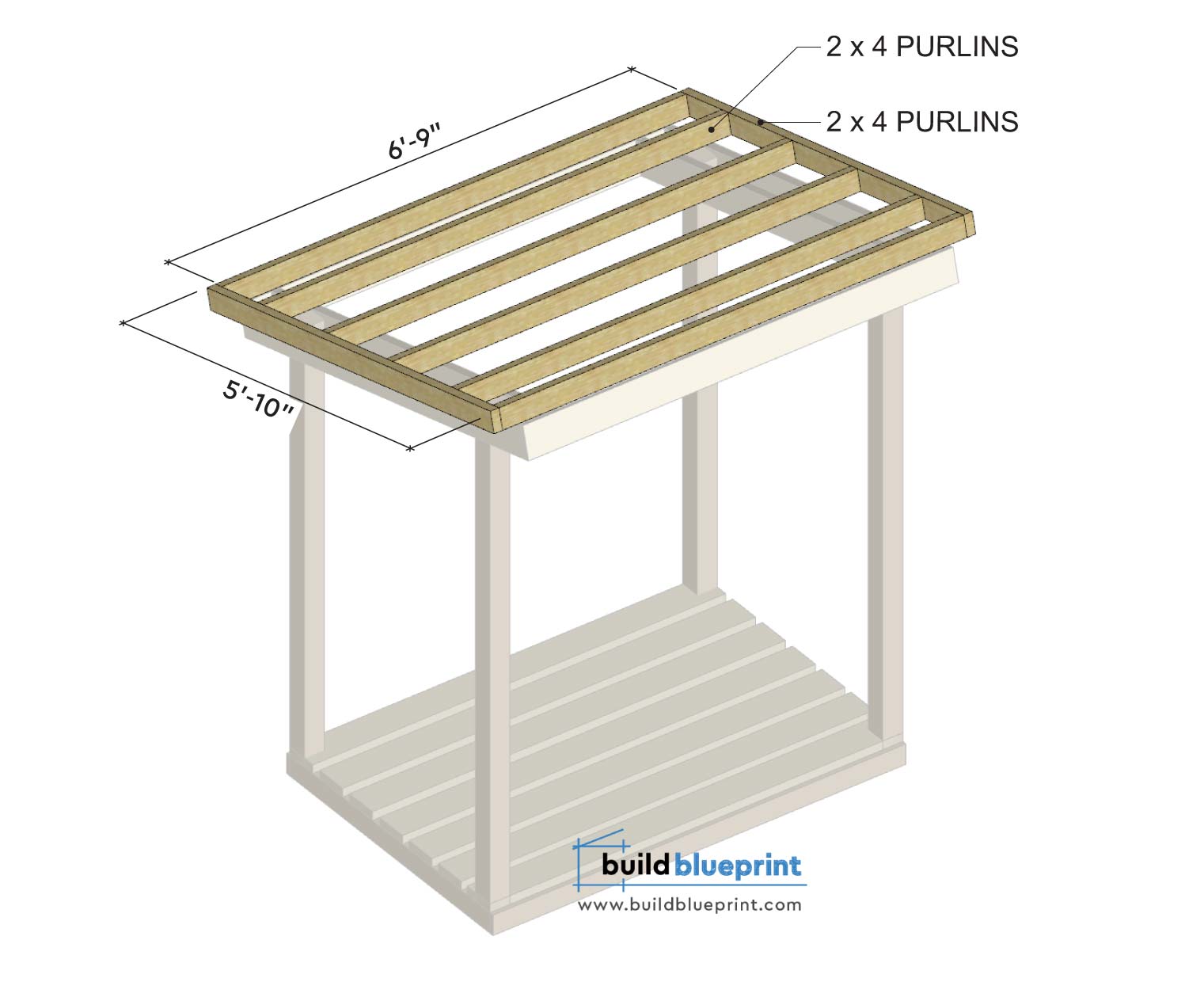 4x6 firewood shed purlins