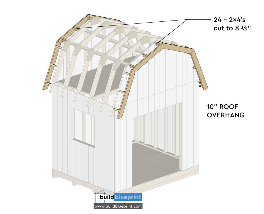 8x10 Barn Shed Roof Overhang