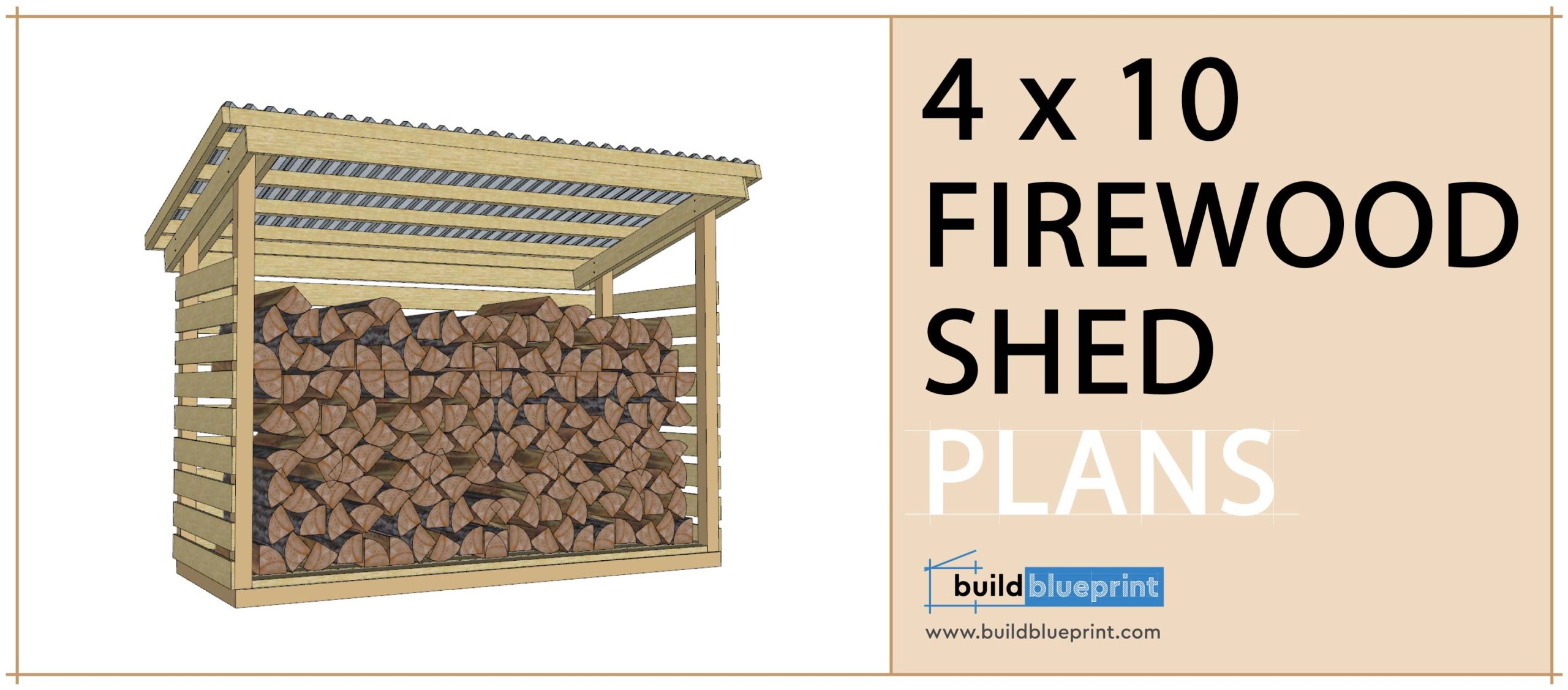 Free 4x10 Firewood Shed Plans