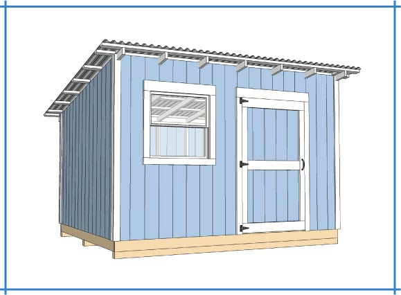 10x10 Lean To Shed Plans Build Blueprint, How To Install Corrugated Metal Roof On Shed