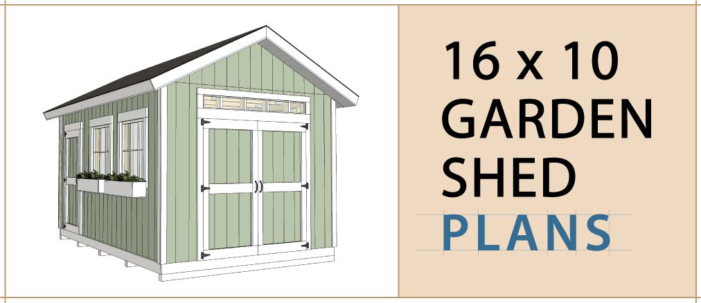 Shed Plans for 16 x 10 Traditional Gable Backyard Shed Blueprints  #21610 