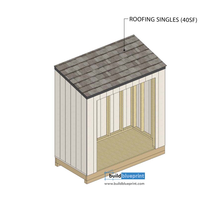 4 x 8 Lean To Shed roof shingles