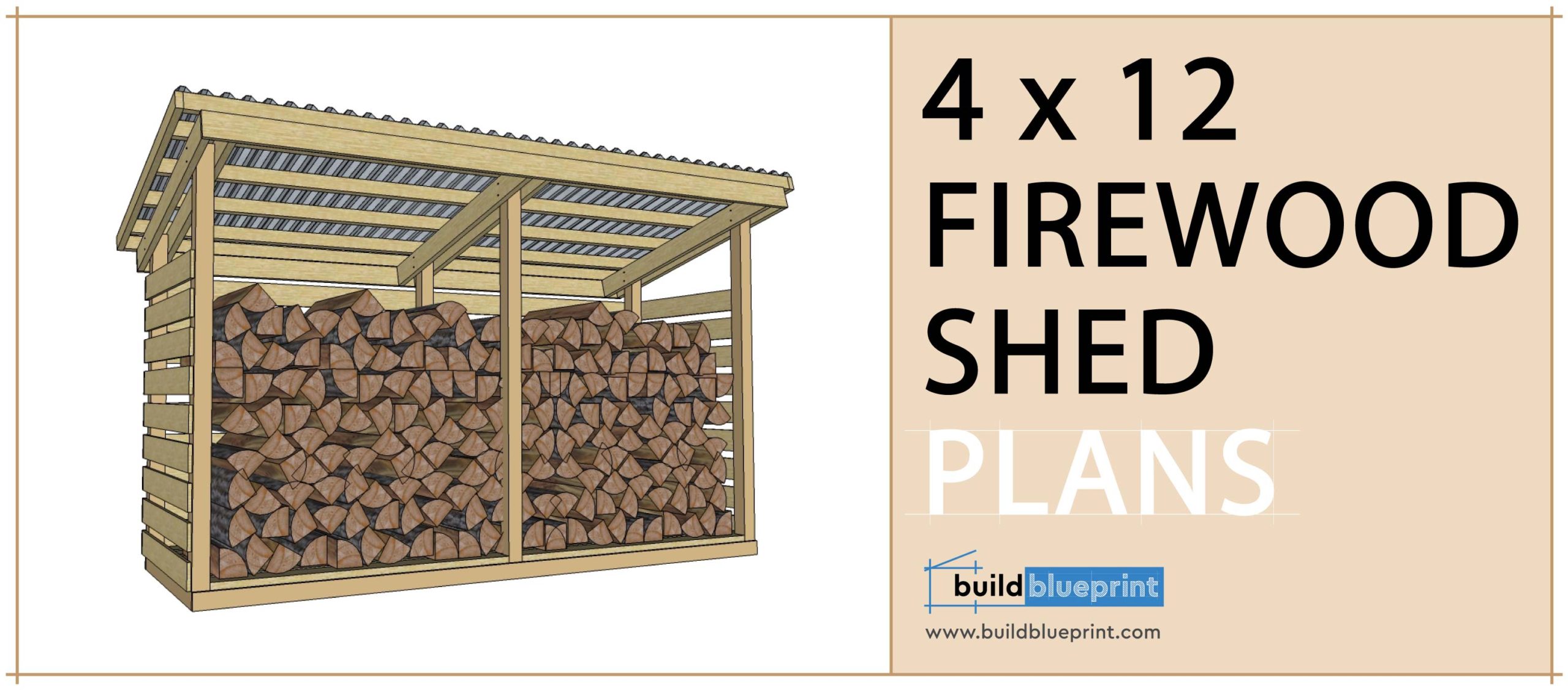 4x12 firewood shed plan