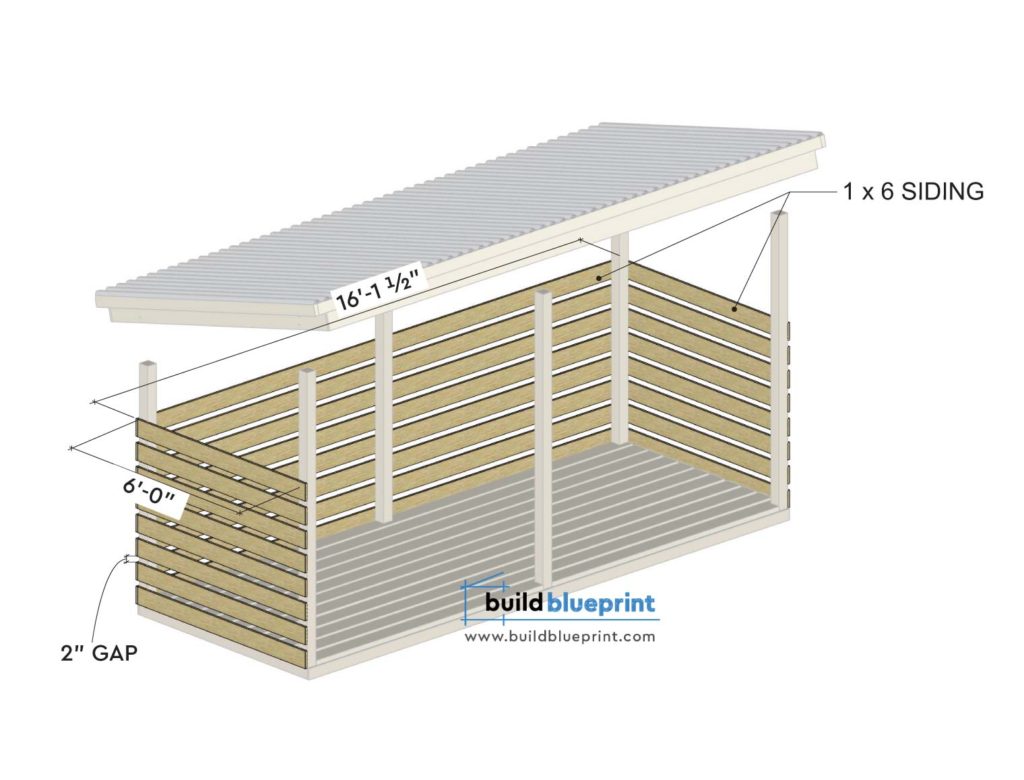 6x16 Firewood Shed Plans - Build Blueprint