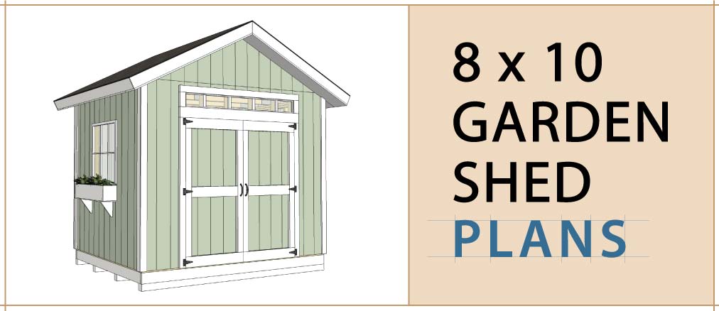 Blueprints Material List & Instructions 8x10 Storage Shed Plans Package 