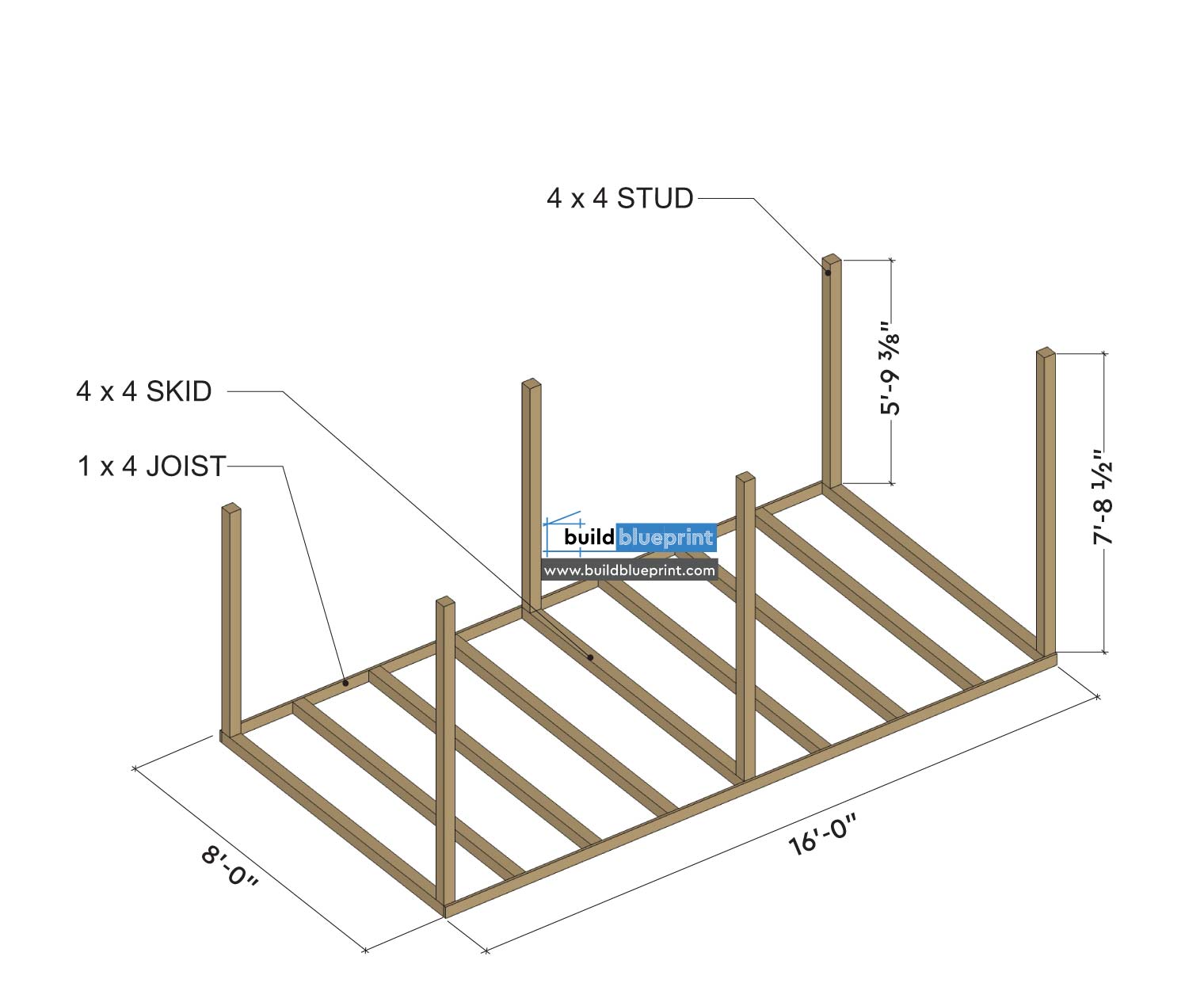 8x16 firewood shed foundation