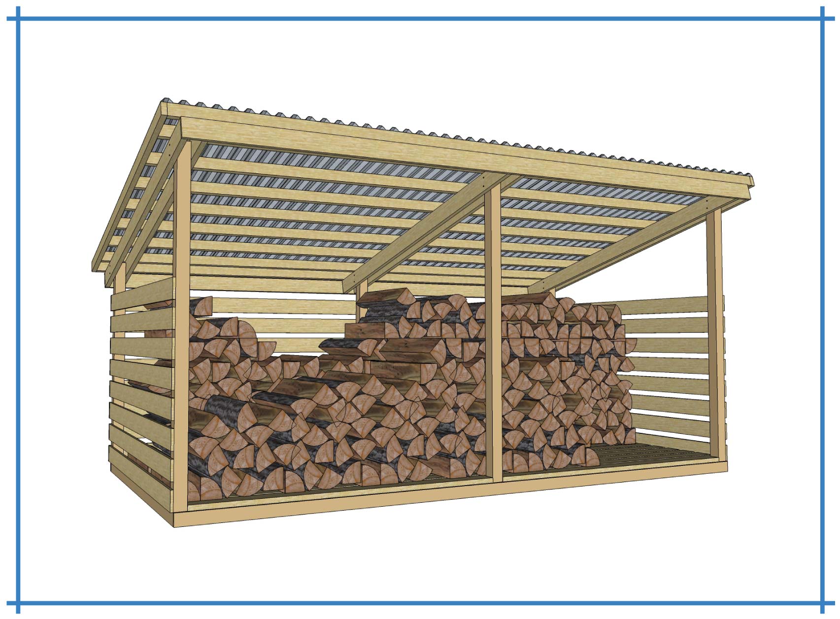 8x16 firewood shed plans