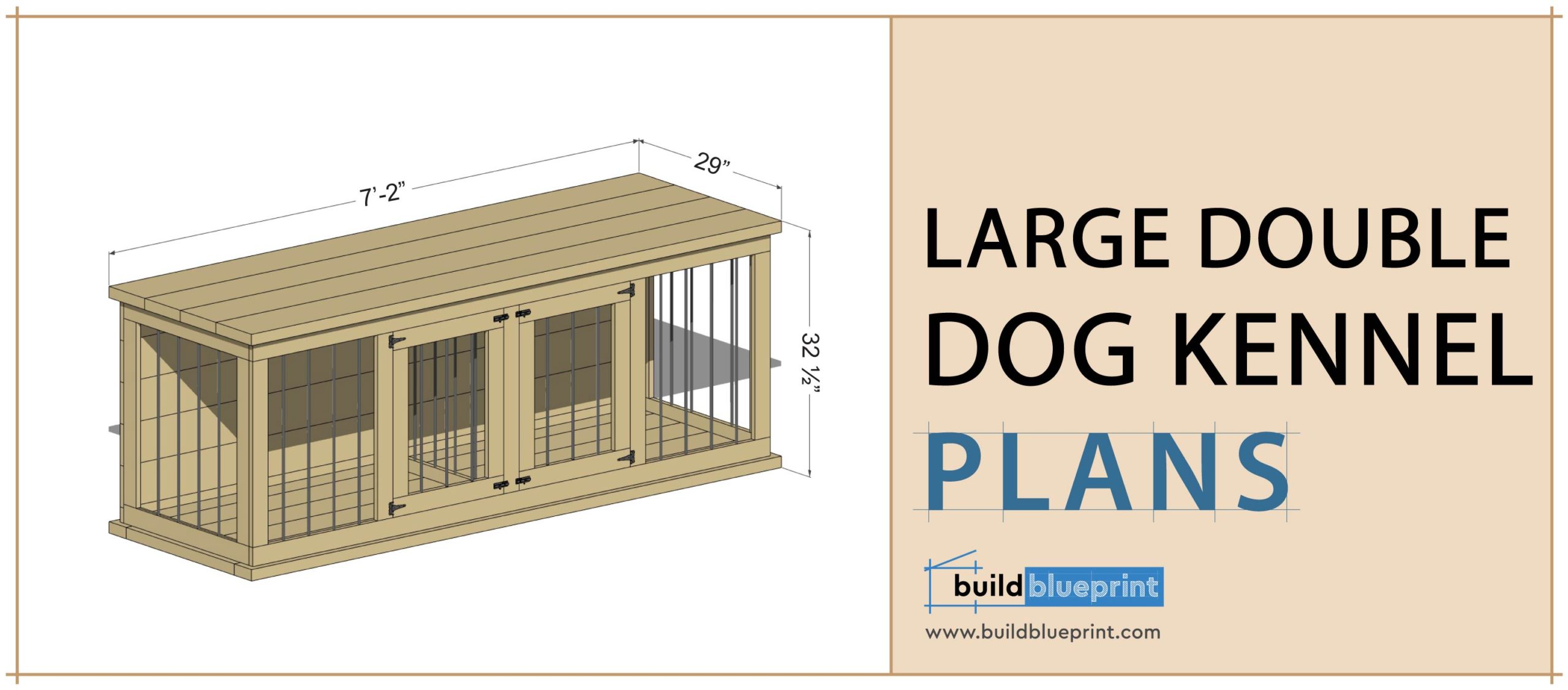 DIY Plans for Double Dog Kennel TV Stand Wooden Dog Crate Entertainment  Center Digital PDF 