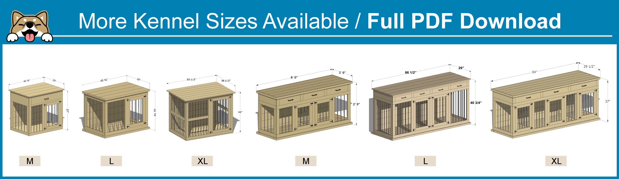 DIY Plans for Double Dog Kennel TV Stand Wooden Dog Crate 