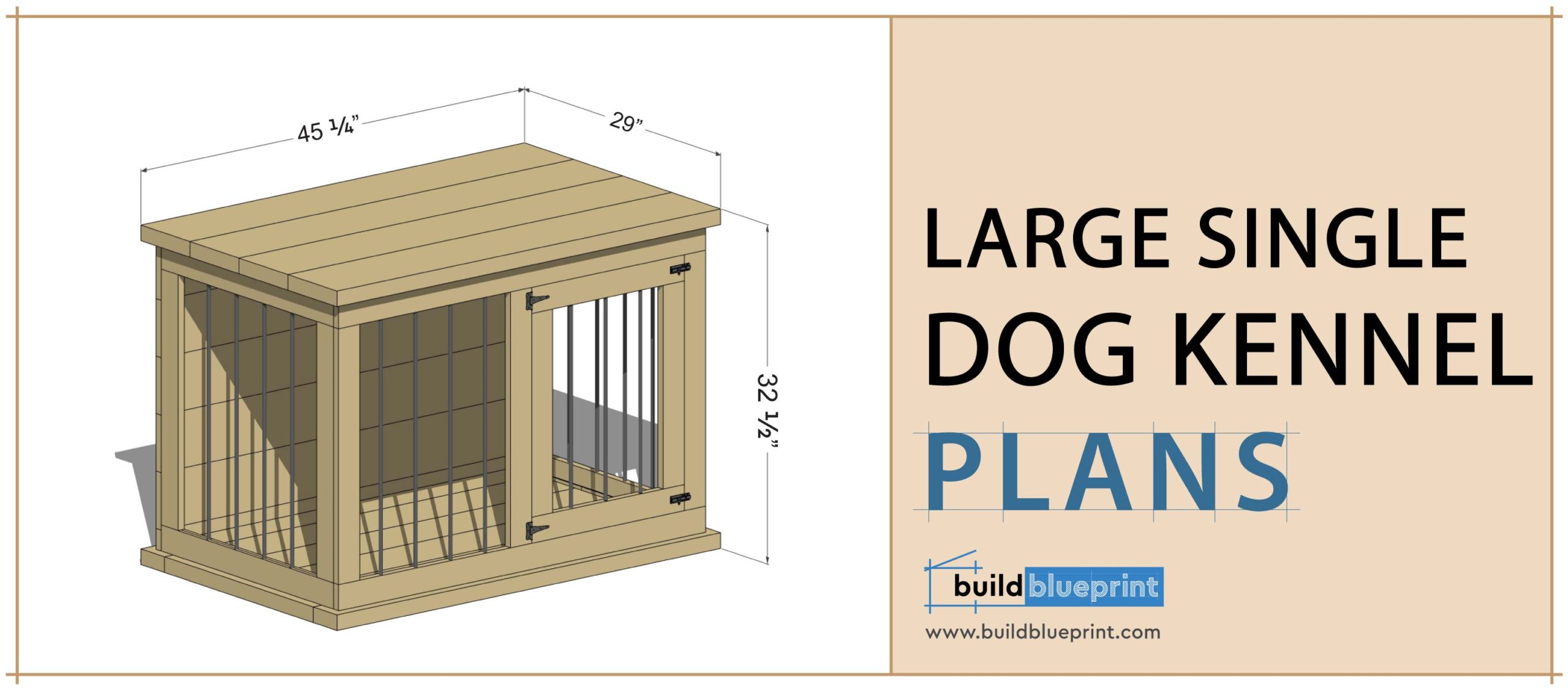 Single Dog Kennel DIY Plans Build Blueprint