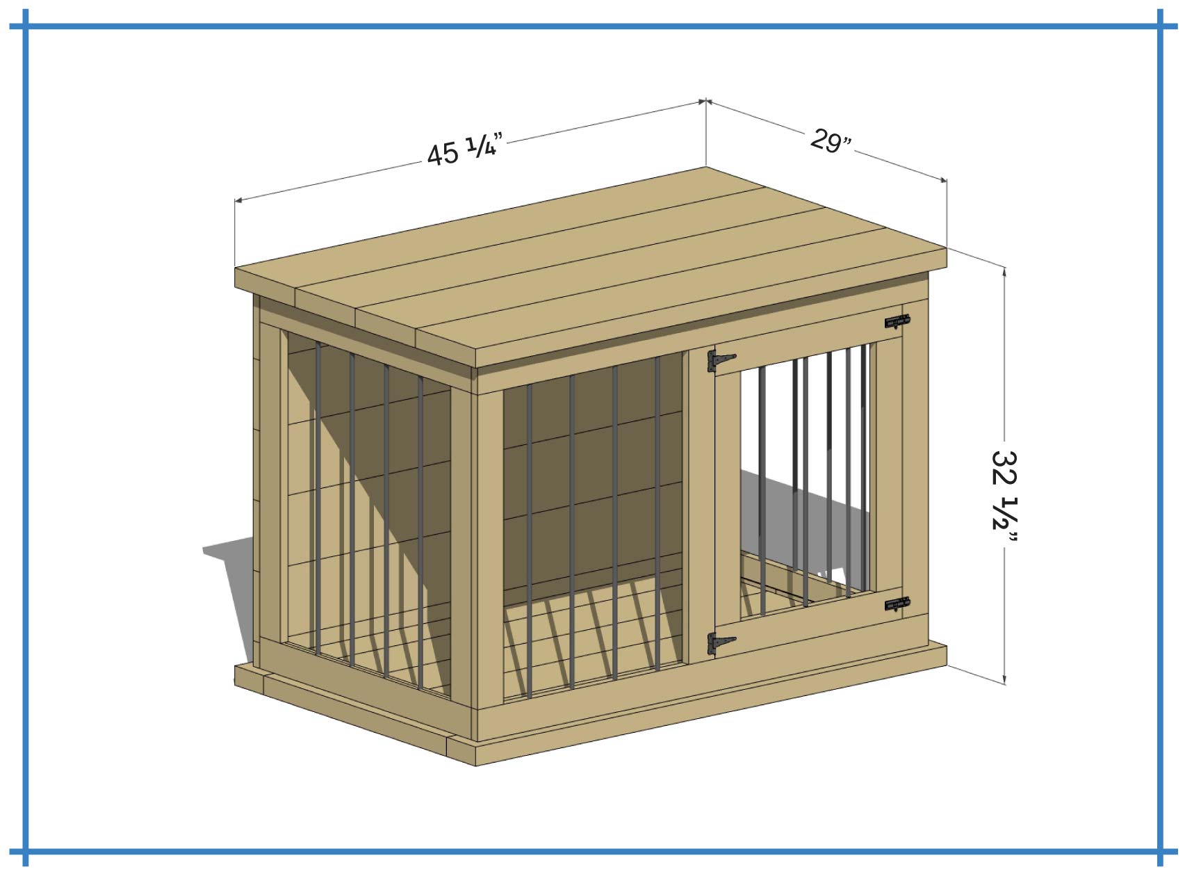 Single Dog Kennel DIY Plans Build Blueprint