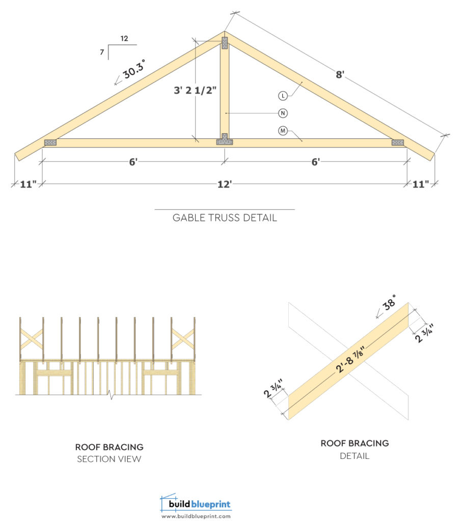 12x16 Shed Diy Plans - Gable Roof - Build Blueprint