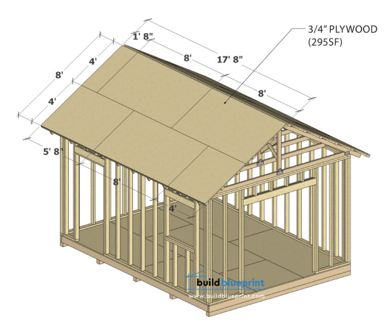 12x16 Shed DIY Plans - Gable Roof - Build Blueprint