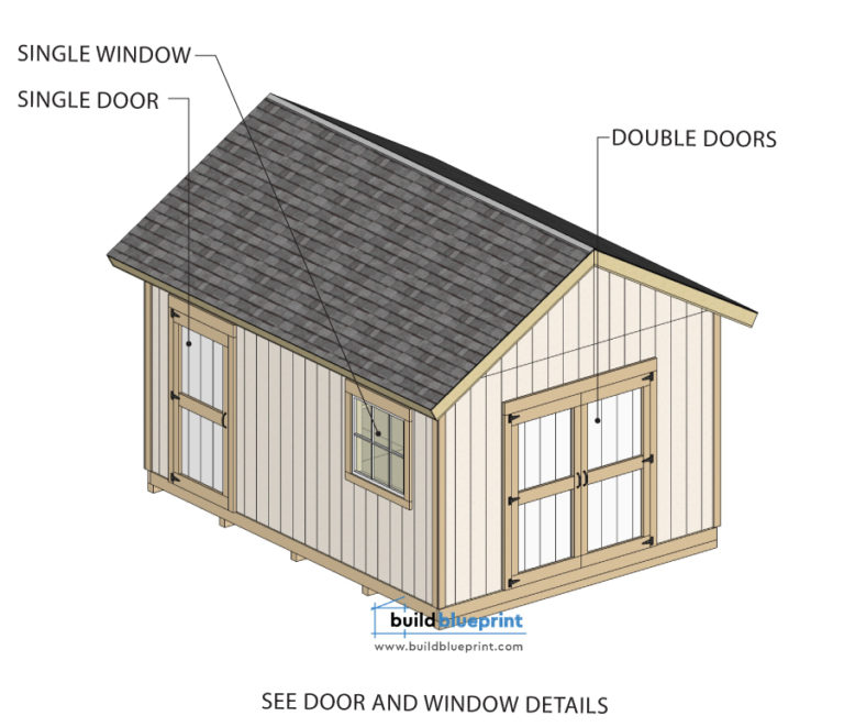 12x16 Shed DIY Plans - Gable Roof - Build Blueprint