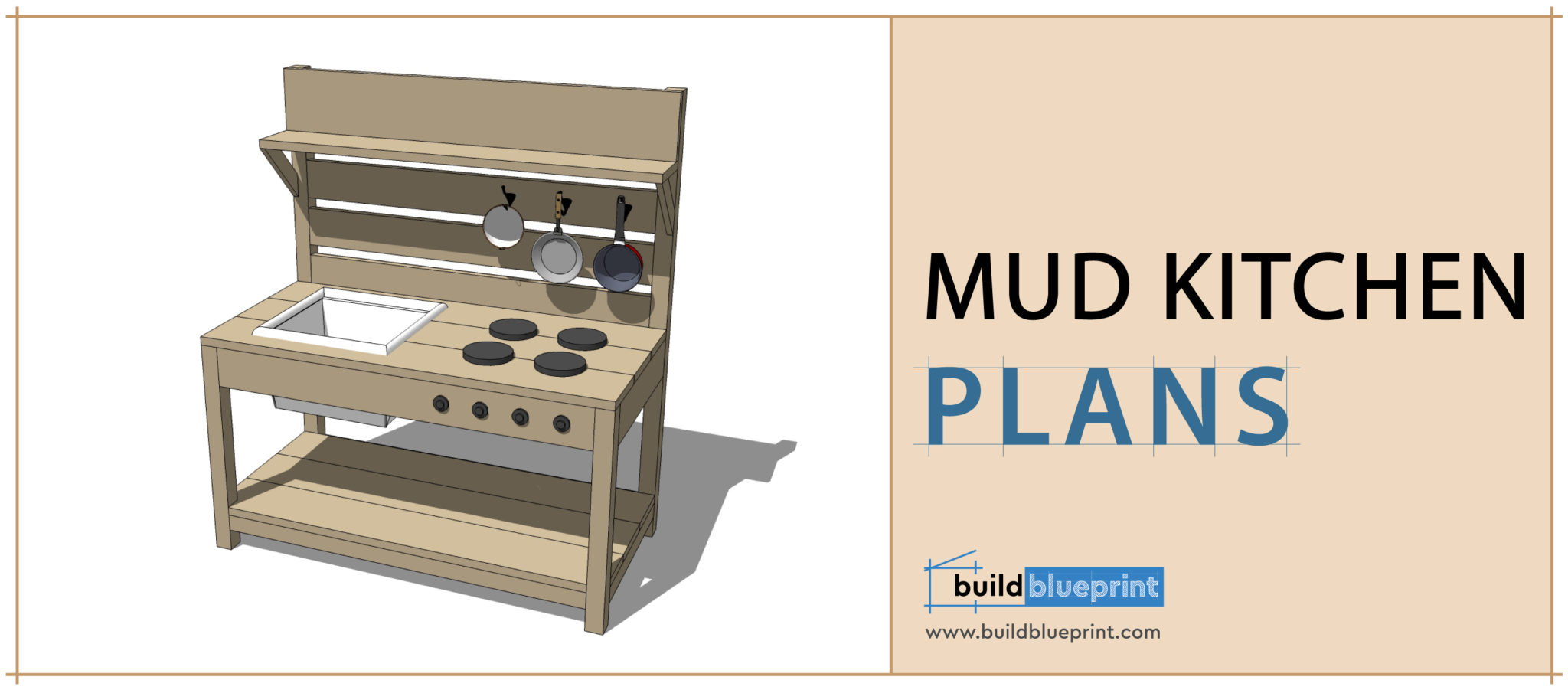 Kid's Backyard Mud Kitchen DIY Plans - Build Blueprint