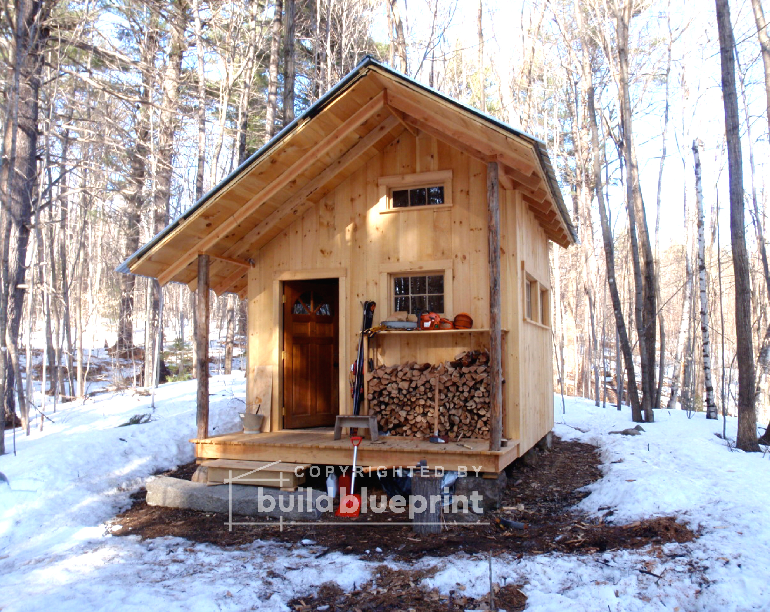 tiny saltbox roof cabin diy plans