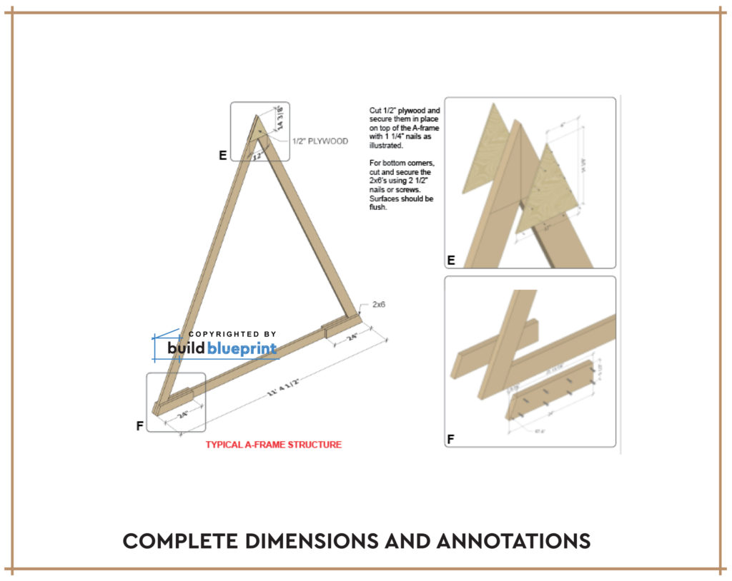 tiny A-frame rafter construction